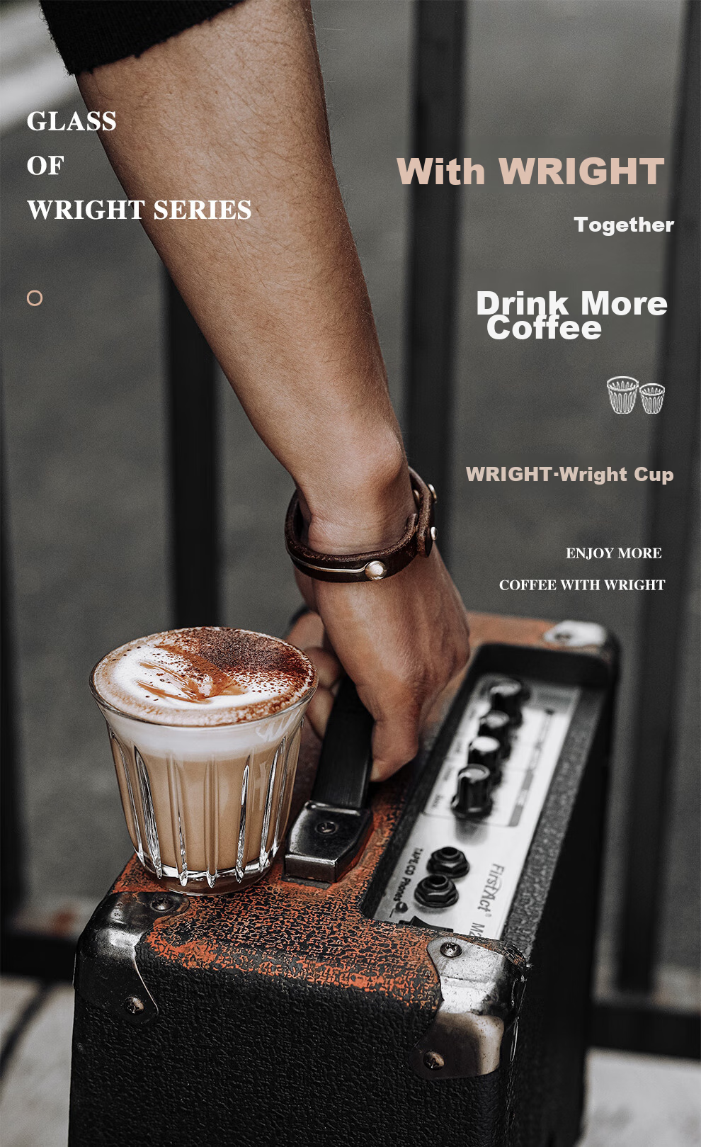 MHW-3BOMBER Bomber [Gift] Coffee Glass Cup, Australian White Cup, Transparent Simple Retro Dirty Americano Latte Art Cup 1
