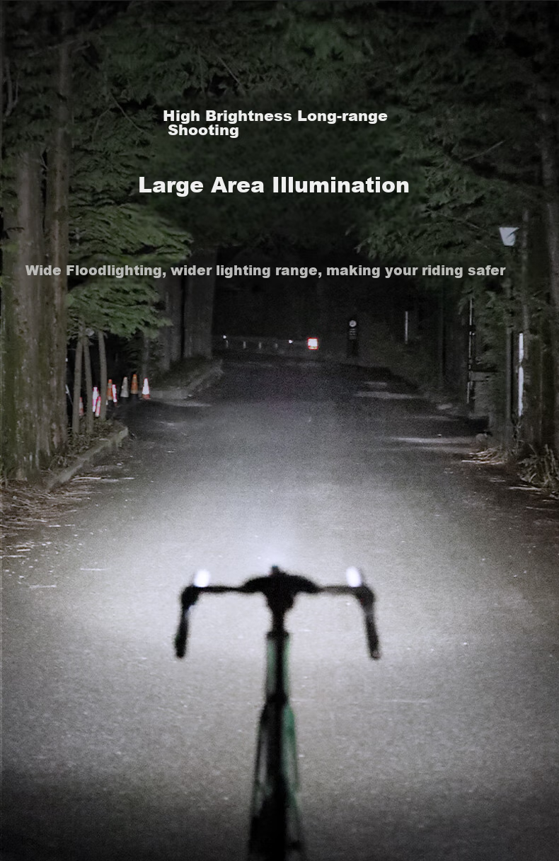 Tasiduizhang Bicycle Light, Road Bike Night Riding Front Light, Mountain Bike High-Intensity Flashlight, Cycling Equipment, 200 Lumens 3