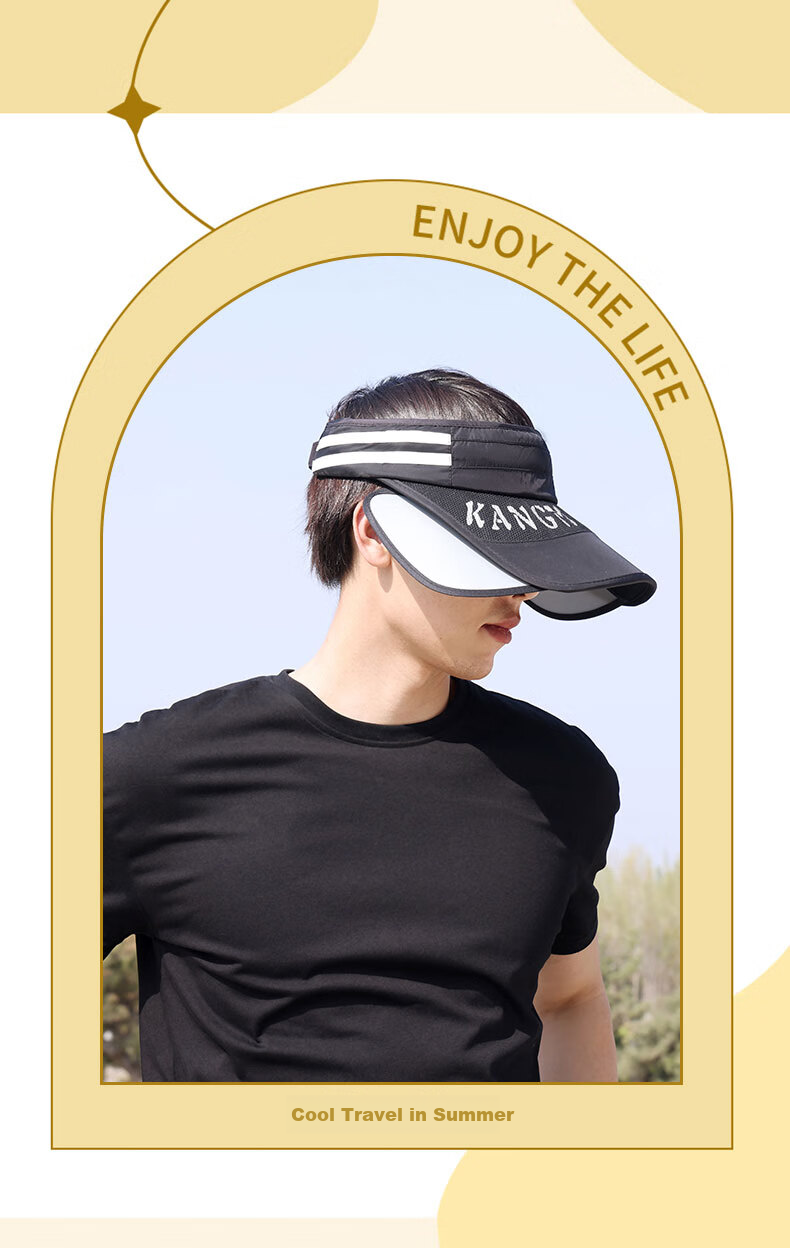 Bejirog Sun Hat, Men's Baseball Cap, Summer UV Protection Hat, Women's Visor Cap, Outdoor Large Size Sunhat, UV Protectio 2
