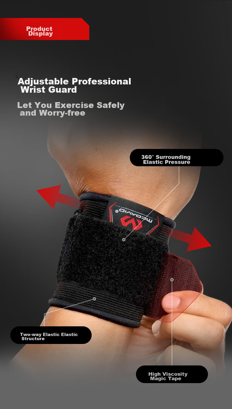 McDavid Tennis, Volleyball, Badminton Fitness Wrist Support Breathable Compression Band for Men And Women 513 Black L/XL 3