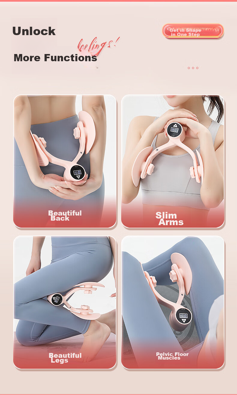 PEAK Leg Exerciser, Pelvic Floor Muscle Trainer, Women's Thigh-Lifting Device, Kegel PC Muscle Yoga Fitness Equipment, Thigh Slimming, Counting 16