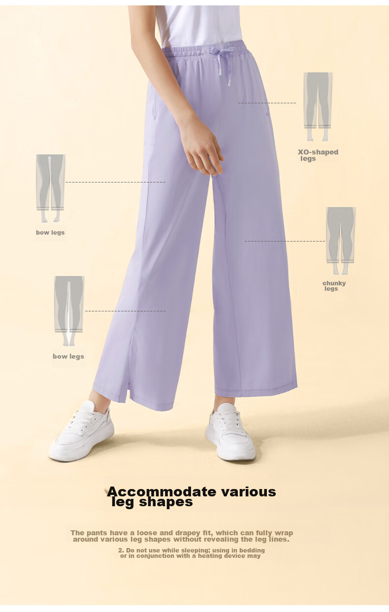 Beneunder Women's Wide-Leg Sports Pants Breathable Quick-Dry Sun-Protective Loose Fit AS010 6