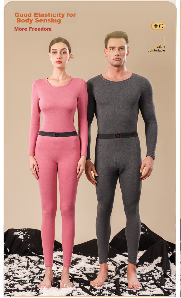 XUEXIMAN Women's Thermal Underwear Set, Cashmere And Silk Autumn Top And Pants, Winter Cold-Proof Fleece-Lined Base Layer Set, 3XL 7
