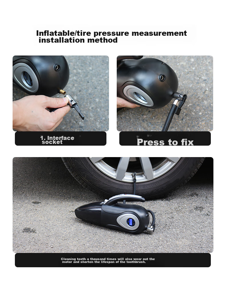 Jumu Car Air Compressor And Vacuum Cleaner, Dual-Use Wireless High-Power Four-In Machine, Portable Tire Inflator for Vehicles 15