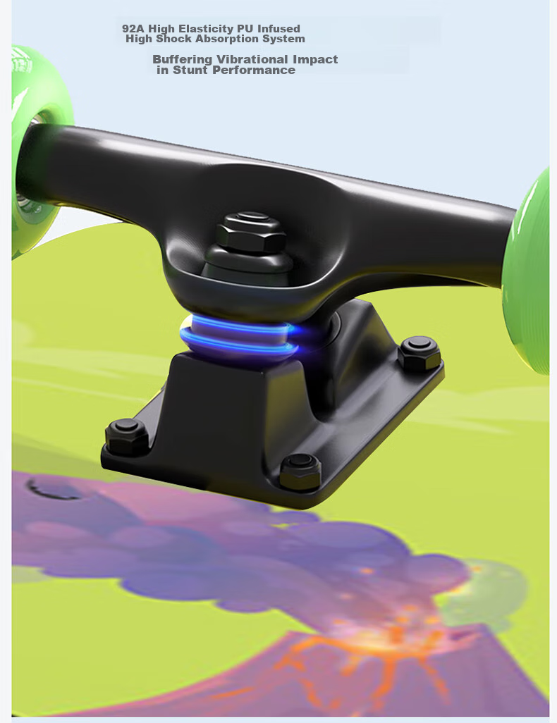 HEAD Children's Skateboard for Beginners, Four-Wheel Light-Up Double-Warped Skateboard for Boys And Girls Aged 3-9, Professional Entry-Level Skateboard, Magic Planet 14