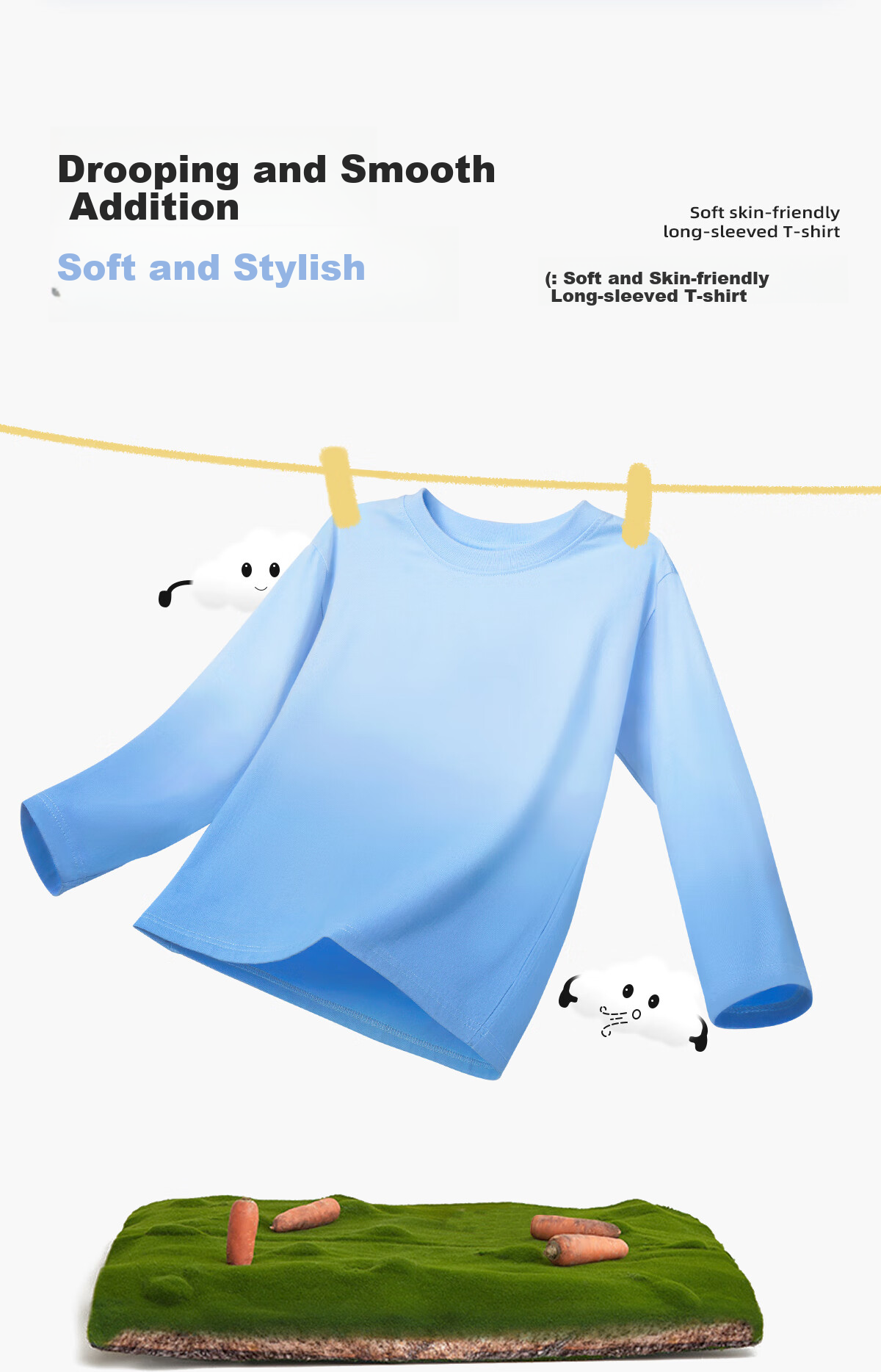 TonLion Children's Pure Cotton Long Sleeve T-Shirt, Spring And Autumn Thin Style, Boys And Girls Super Cute Gradient Base Shirt Top, Pink, Size 110 3