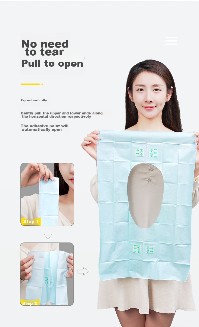 JOYTOUR Disposable Toilet Seat Covers for Pregnant Women And Travelers, Individually Wrapped, 50 Pieces Per Pack 4