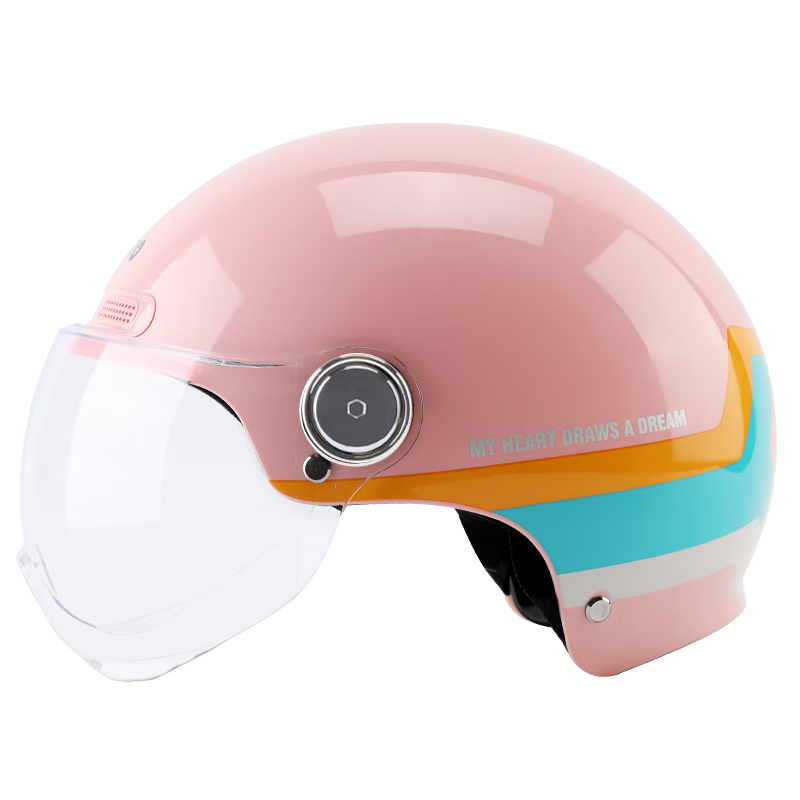 BIGBRO K15 Pink Ribbon, New National Standard 3C Certified Motorcycle Electric Bike Riding Helmet, Unisex for All Seasons, Sun Protection, for Electric Scooters, Summer Half Helmet