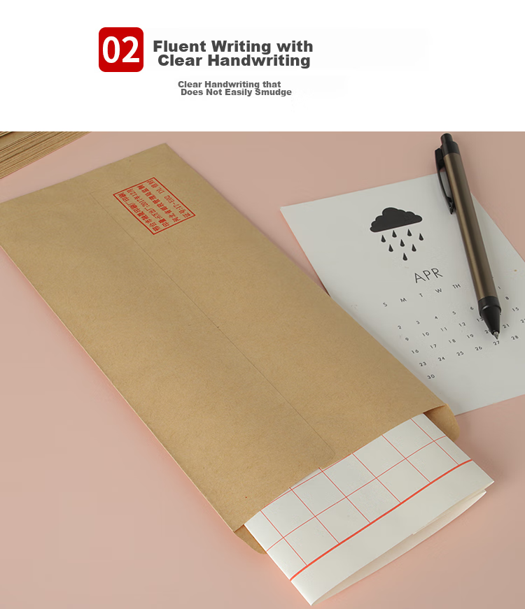 TANGO No. 5 Envelopes, 100 Pieces/pack, Thick Kraft Paper Envelope Bags, 100g Financial Storage Envelopes for Invoices, Letters, And Documents 3