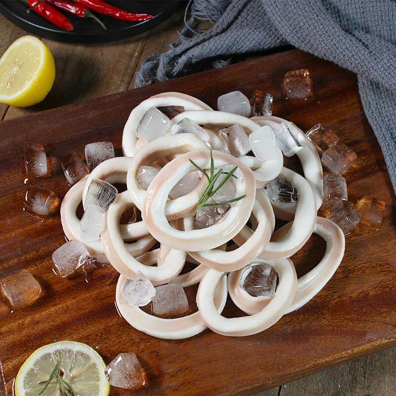 初鲜冷冻鱿鱼圈 400g 袋装 铁板鱿鱼 火锅烧烤食材 海鲜水产软足送礼