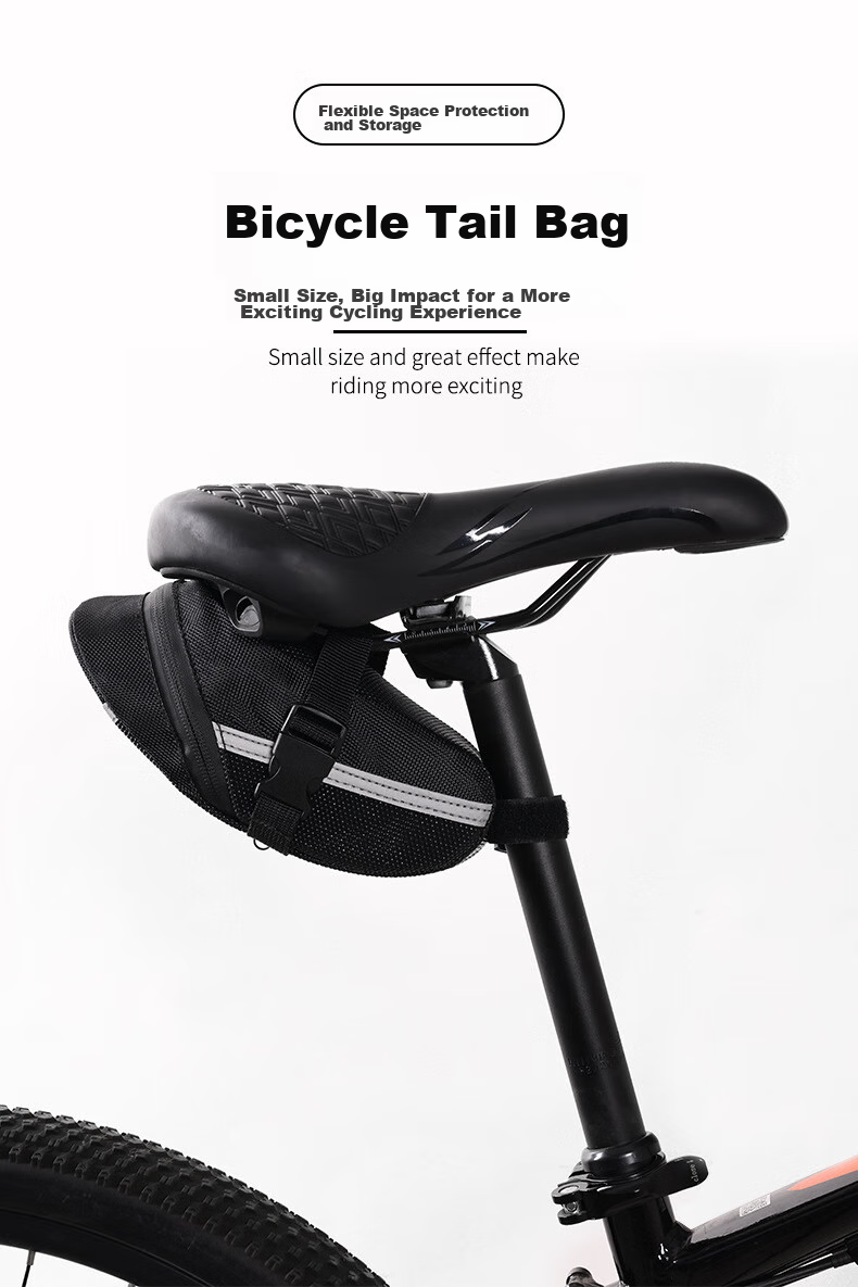 BIKEBROS Bicycle Saddle Bag, Tail Bag, Seat Cushion Bag, Mountain Bike Road Bike Cycling Bag, Bicycle Saddle Tail Bag Equipment, Black 1