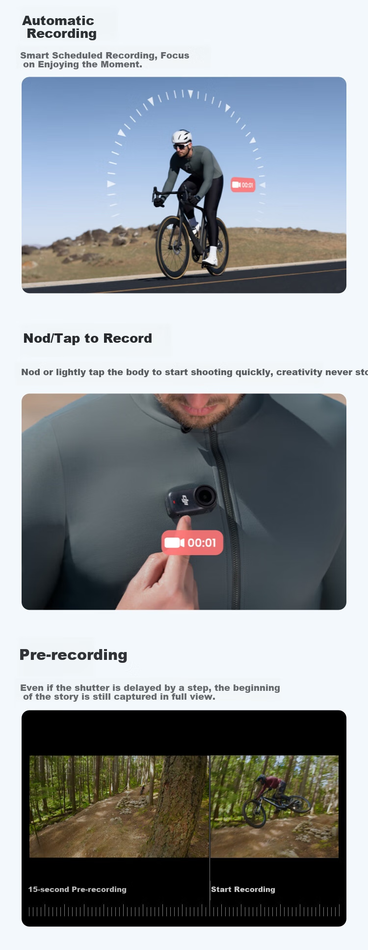 DJI Osmo Nano Standard Kit (128GB), Action Camera with Free-View Wearable Camera for Vlog, Cycling, Family Activities, Pet Photography, Sports Camera, Thumb Camera 13