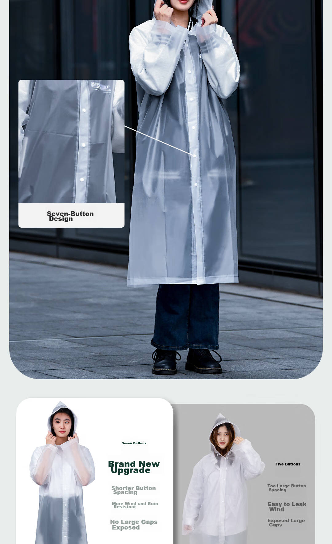 Deli Disposable Thickened Long Adult Raincoat Rain Poncho Integrated Heavy Rain Cycling Full Body Portable Outdoor Unisex 4