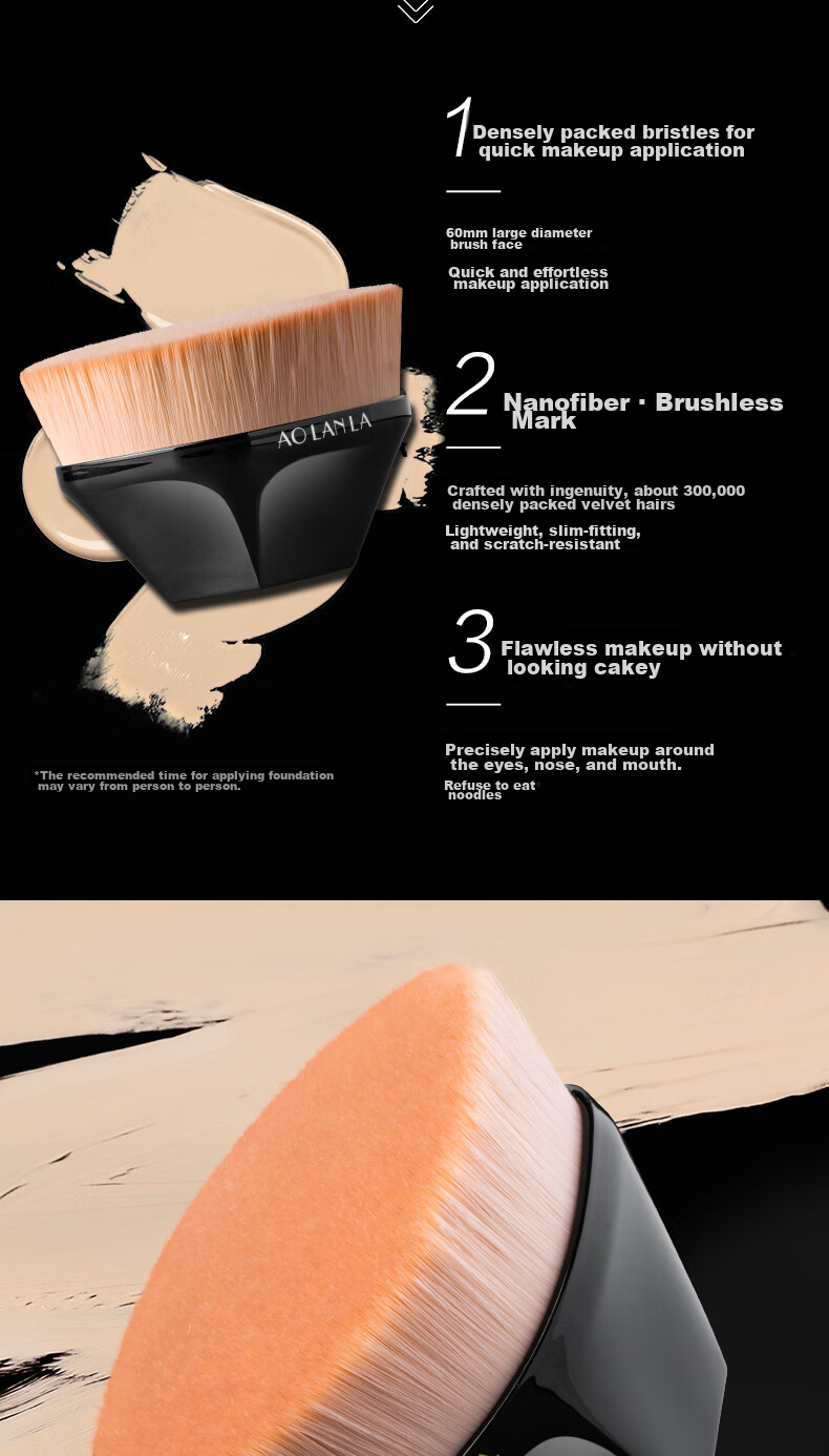 AOLANLA Portable Powder Brush No. 124, Loose Powder Blush Setting Brush, Soft And Skin-Friendly, Multifunctional Makeup Brush, Single Piece with Brush Case 2