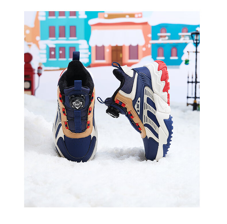 361° Kids Winter Cotton Shoes 24 Size Unisex Toddler Outdoor Warm Fleece Lined Durable Cotton Shoes Purple 30 12