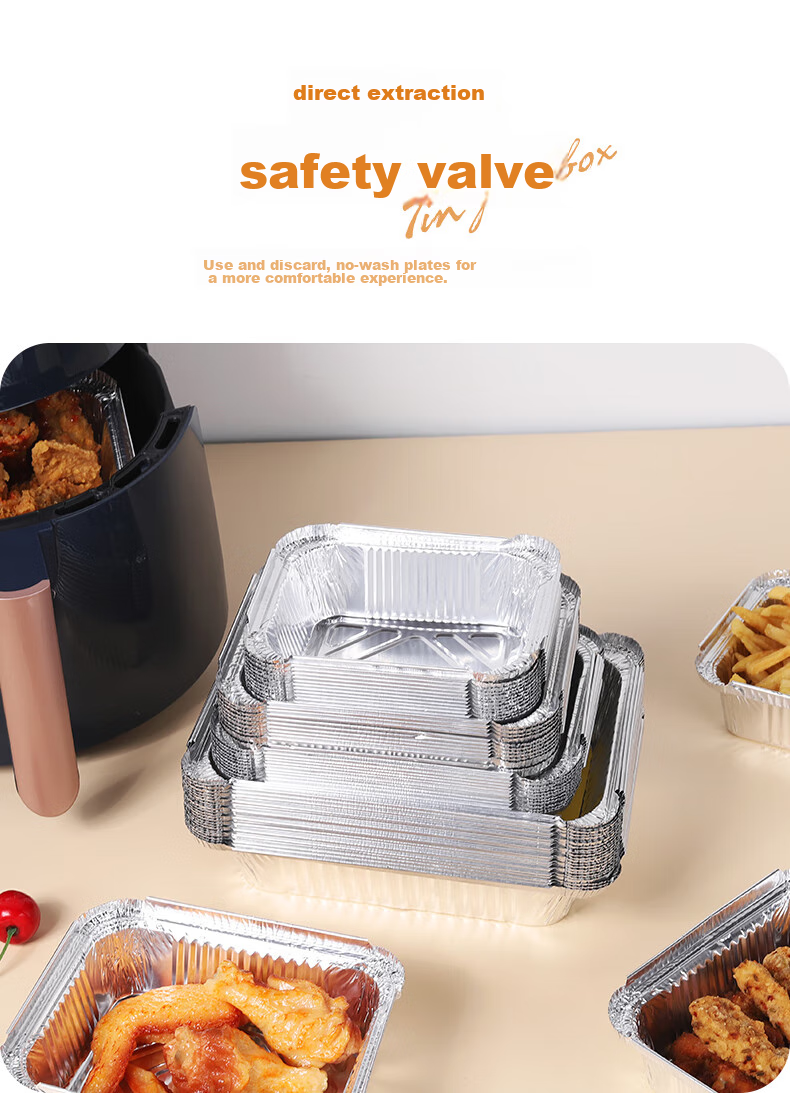 Faxilon Air Fryer And Oven-Specific Aluminum Foil Trays, 21cm*50 Pieces, High-Temperature Resistant for Home And Outdoor Barbecue Use 10