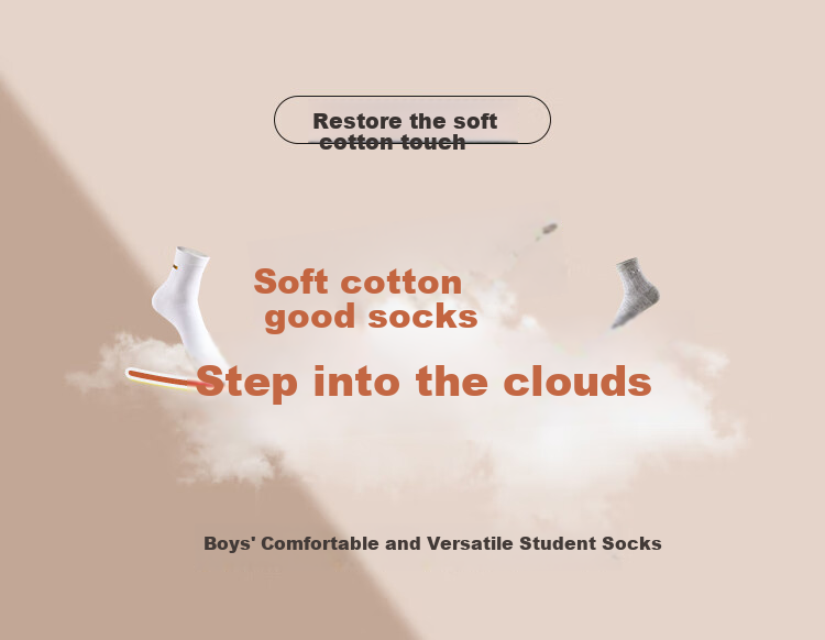 LangSha Children's Socks, Boys' Comfortable Breathable Long Socks, for Older Children, High School Students, Teenagers, Men's Mid-Calf Socks, 6 Pairs Pack 1