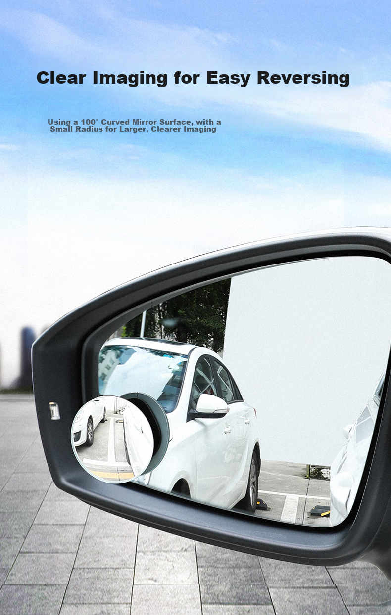 KOOLIFE Car Rearview Mirror Small Round Mirror, Reversing Mirror, Car Auxiliary Blind Spot Assist Wide-Angle Reflective Mirror, Small Round Mirror, Reversing Aid, High-Definition, Rainproof, 360-Degree Adjustable 5