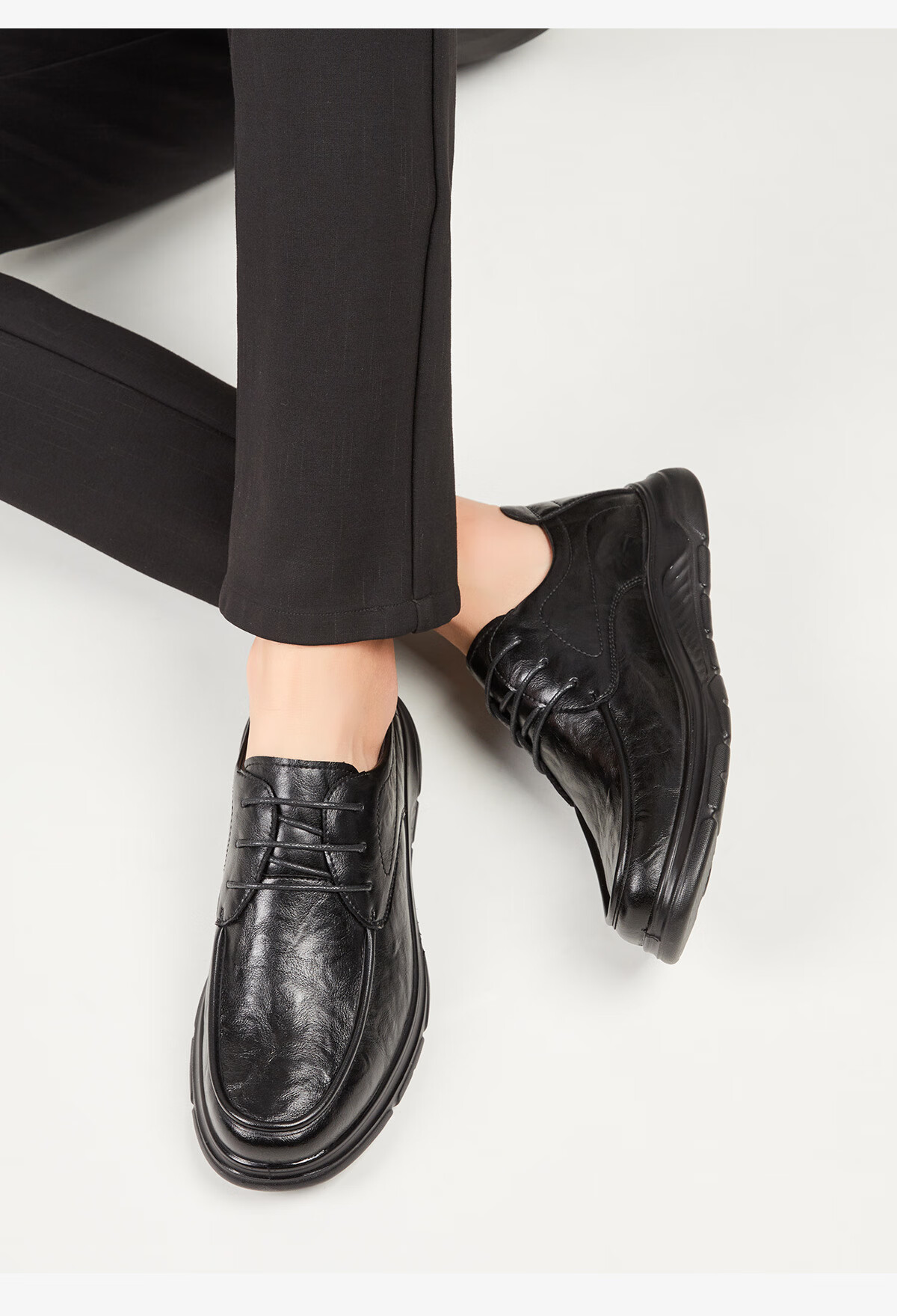 Huili Leather Shoes for Men, Spring And Summer Business Casual Formal Shoes, Comfortable Non-Slip Soft-Soled Work Shoes for Men, 1892 Black Size 44 17
