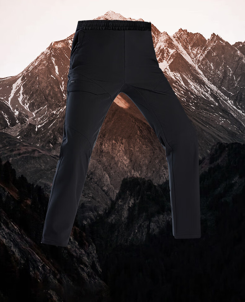 Jeep Windshield Softshell Pants Men Outdoor Sports Cold-Resistant Warm Straight-Leg Hiking Fleece-Lined Windproof Breathable Mountaineering Pants 1