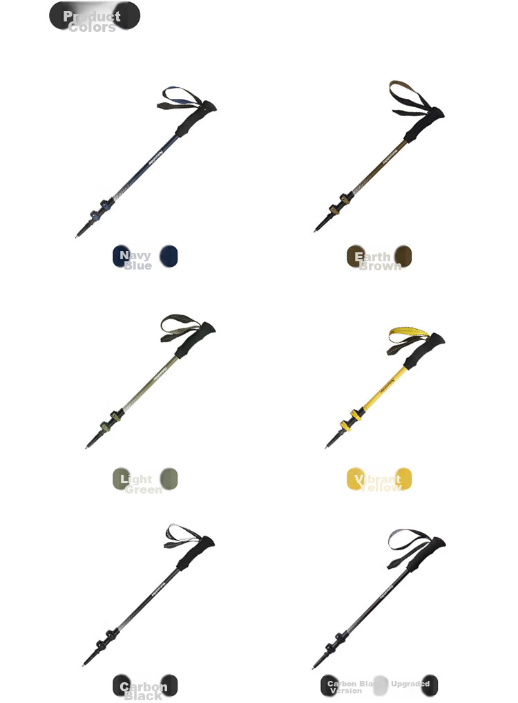 Naturehike Nuoke Chuxue EXT1 Trekking Pole, Carbon Fiber Hiking Poles, External Lock, Telescopic Carbon Ultra-Light Outdoor Climbing Equipment 14