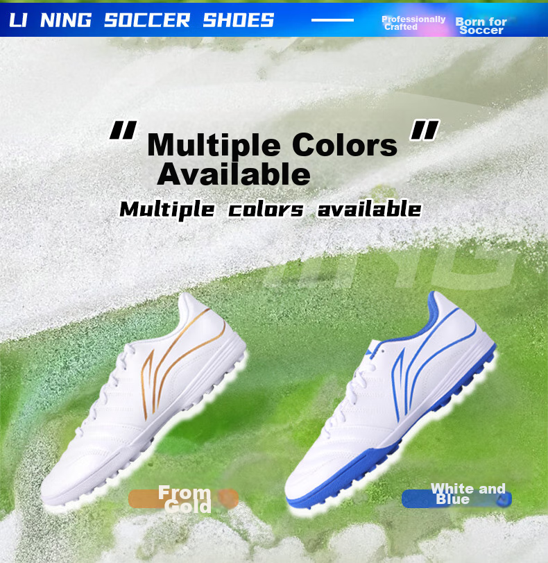 Li-Ning Soccer Shoes for Adults, Men And Women, TF Turf Cleats, Youth And Children's Professional Competition Training Summer Shoes, Non-Slip Cleated Shoes Size 42 3