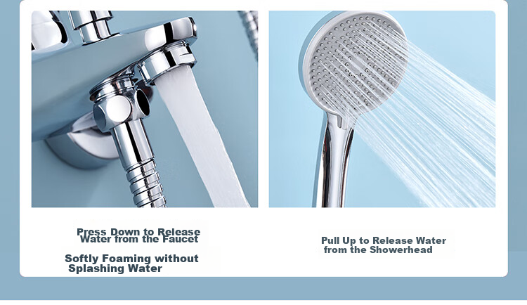 Larsd Shower Faucet Mixer Valve Set, Bathroom Cold And Hot Three-Way Shower Switch, Bathtub Mixer Faucet LD10203 7