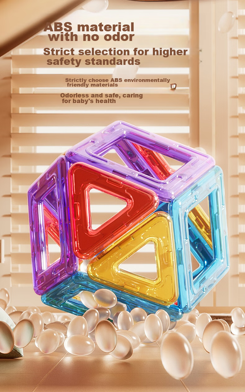 Xingyayoupin Magnetic Tiles, Square Assembly Magnetic Attraction Puzzle Toy, Educational Building Blocks for Boys And Girls, Birthday Gift for Ages 3-6 6