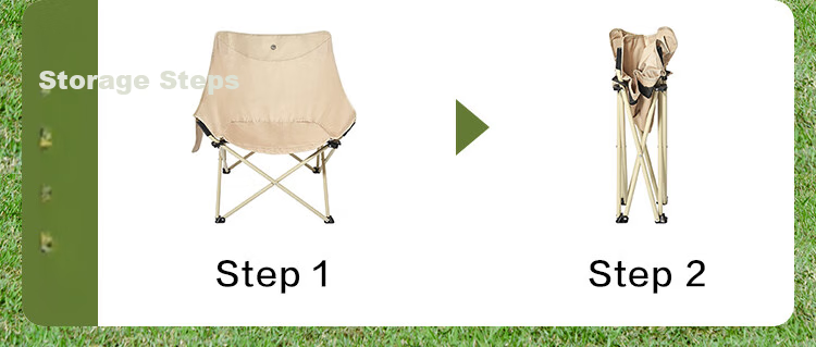 JD Original Outdoor Folding Chair, Portable Folding Moon Chair, Camping Chair, Folding Stool, Beach Chair, Fishing Chair, Extra Large Model 14