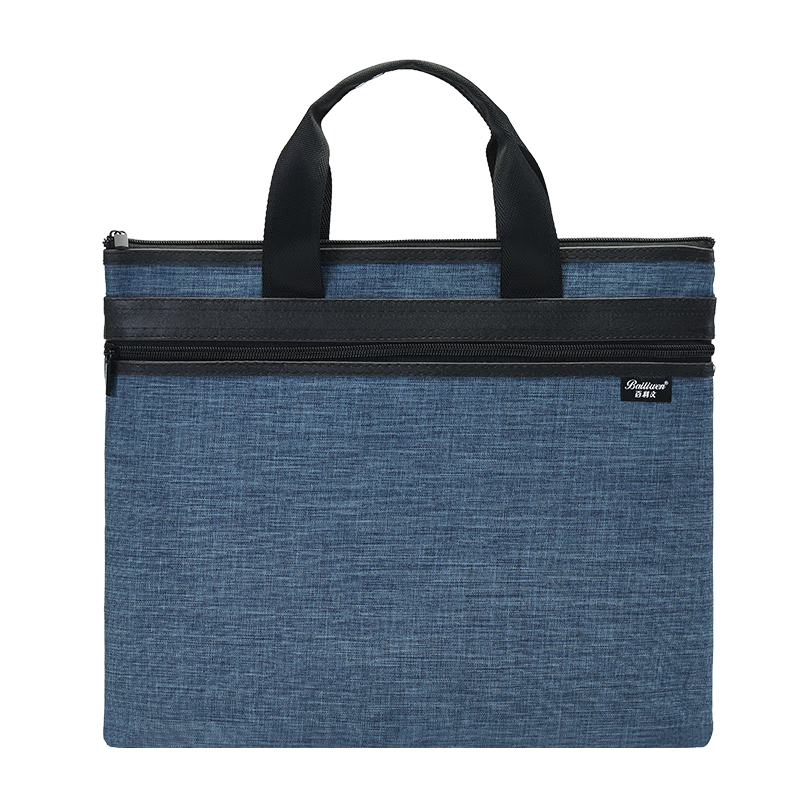 Bailiwen H8122 Blue Large Handheld Conference Bag, Office Document Storage Bag, File Bag, Men's Handheld Briefcase, Oxford Cloth Bag, Business Office Bag, Meeting Bag