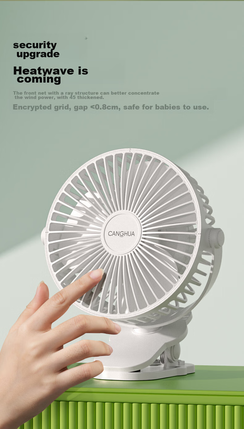 CangHua Desktop Fan, Small Fan, New Ultra-Quiet Air Circulator, Long Battery Life, Portable Clip-On, Car Cooling, Office, Student Dormitory Bed Hanging [Plug-In Version] 8