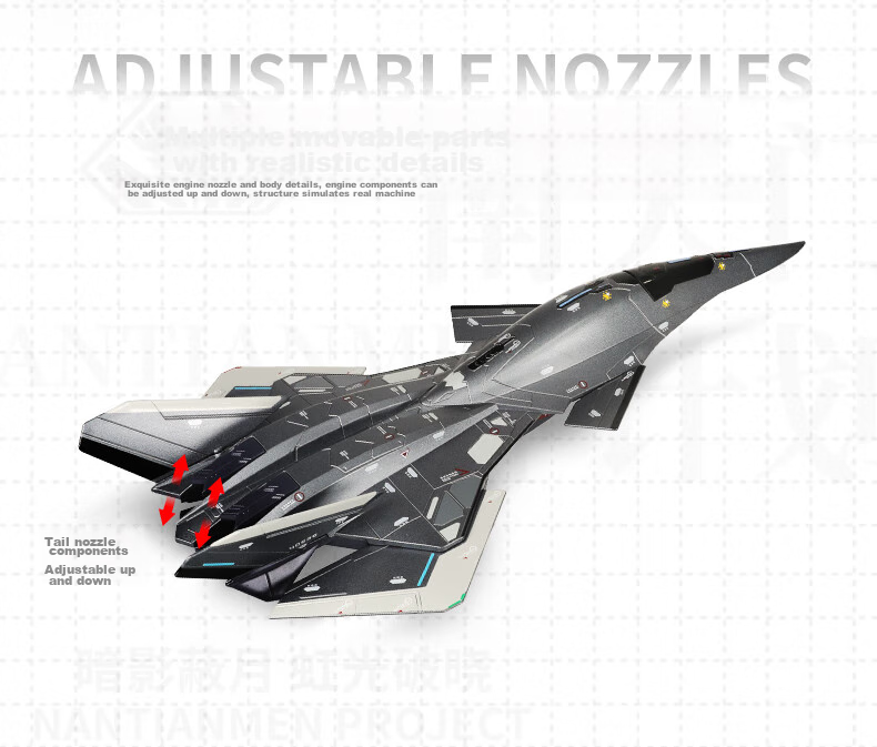 Kaidiwei 1:50 White Emperor Sky Battle Aircraft Alloy Model, Nantianmen Plan Realistic Fighter Jet, New Year Gift, Authentic Product 6