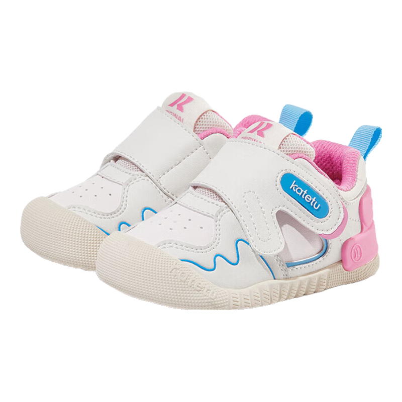 Katetu Baby Walking Shoes, Spring New Product Little K Shield Functional Shoes, for Boys And Girls, Toddler Kindergarten White Shoes X3CE016