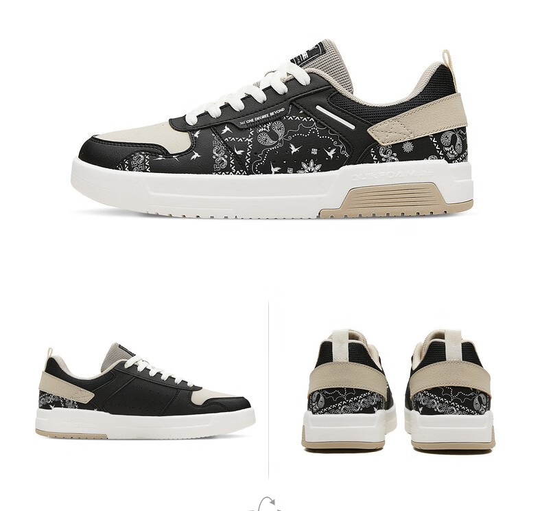 361° Men's Sports Shoes, Spring And Summer Retro Versatile Thick-Soled Warm White Casual Sneakers for Men, 672416602F-2 34
