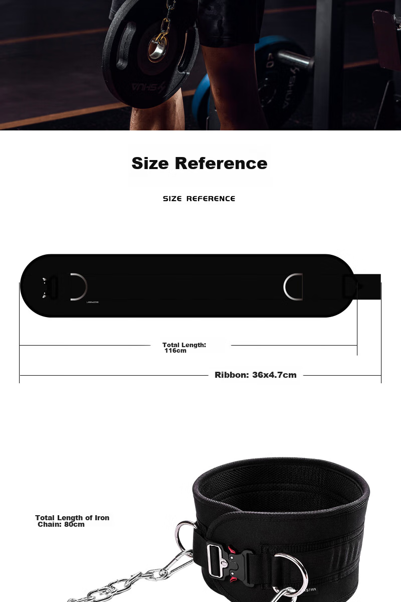 LARASTAR Pull-Up Weighted Belt, Waist Strength Training, Thickened Iron Chain Parallel Bars, Metal Steel Buckle Style 9