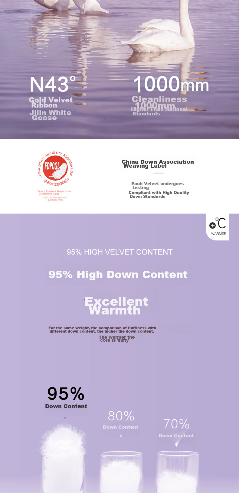 BEYOND Home Textiles down Comforter Antibacterial Washable 95% White Goose Down Winter Quilt 1000g Filling 220*240cm 5