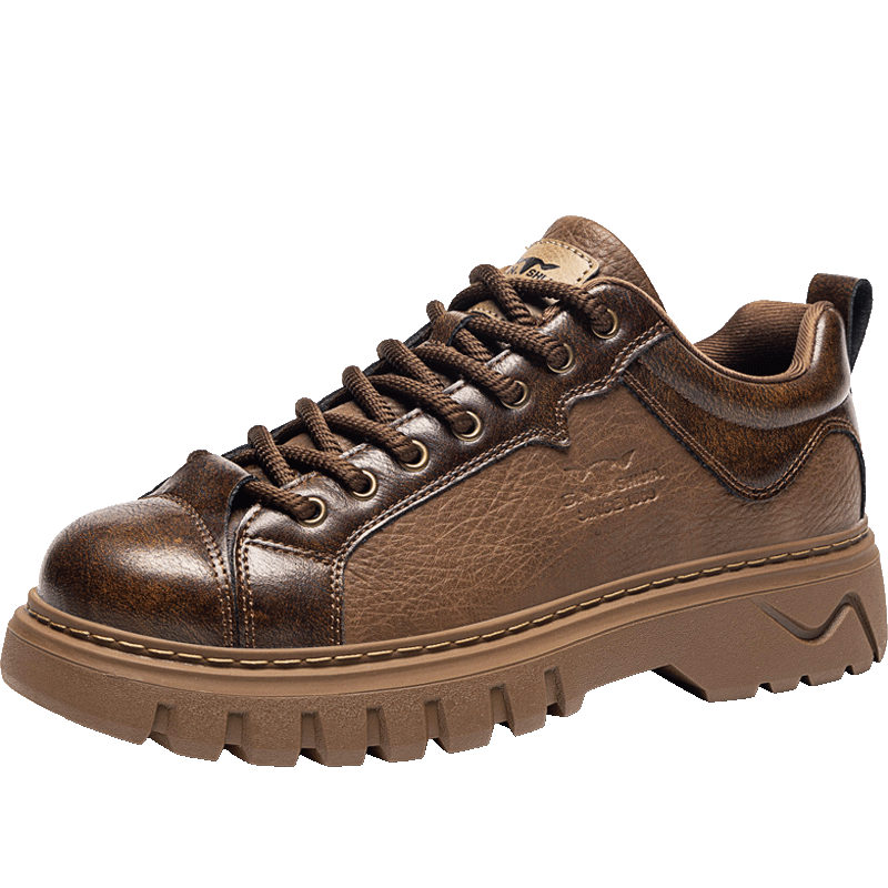 G.N.Shi Jia Men's Boots 2025 Autumn Winter New Low-top Martin Boots Outdoor Thick-soled Casual Leather Shoes Trendy Versatile Men's Shoes