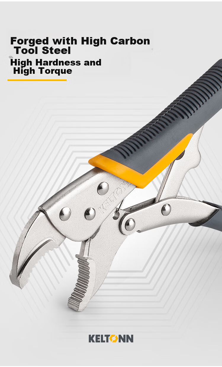KELTONN Pliers, Round Jaw Heavy-Duty Pliers, 10 Inches with Blade, Holding Pliers, Fixed Pliers, Quick Release Clamping Tool, KT2703 2