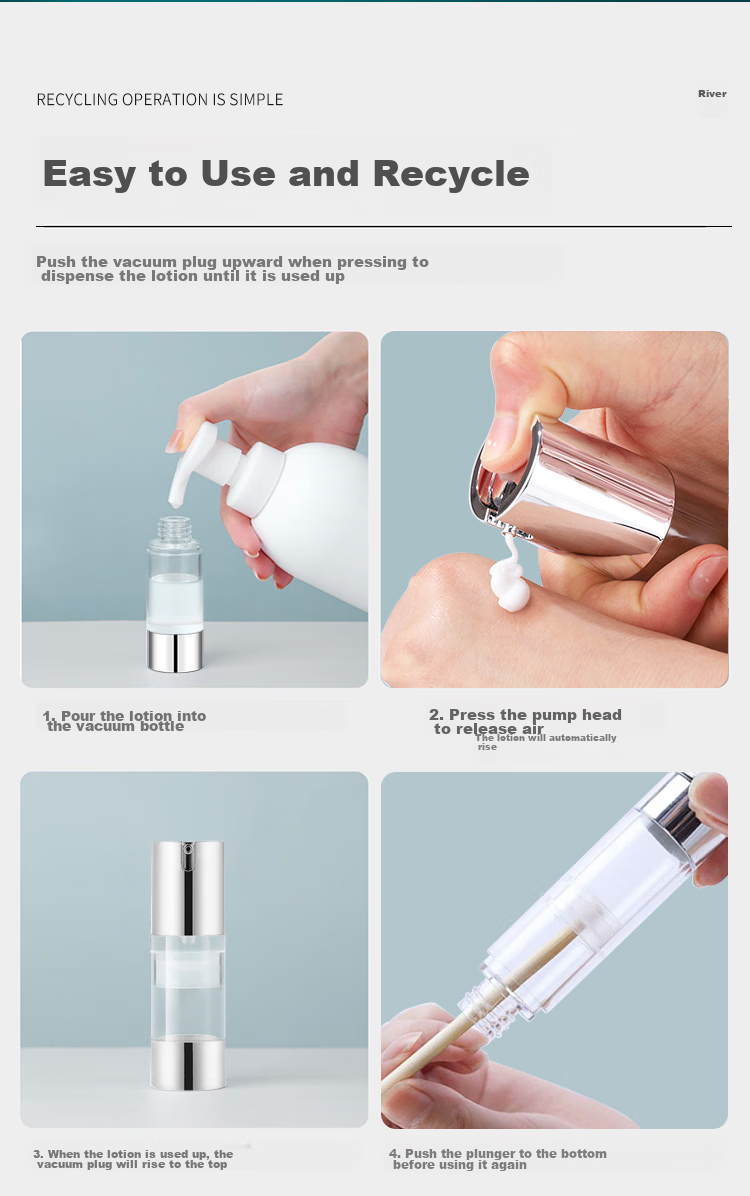 UPLUS Flow Light Series Travel Vacuum Dispensing Bottle Set, 50ml*2, Lotion Bottle, Pump Bottle, Empty Bottle 11