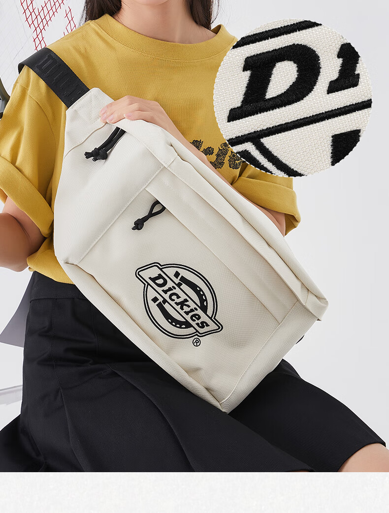 Dickies Men's Crossbody Bag DK Casual Sports Bag Campus Student Canvas Chest Bag Lightweight Cycling Waist Bag Large Capacity Storage Bag 10