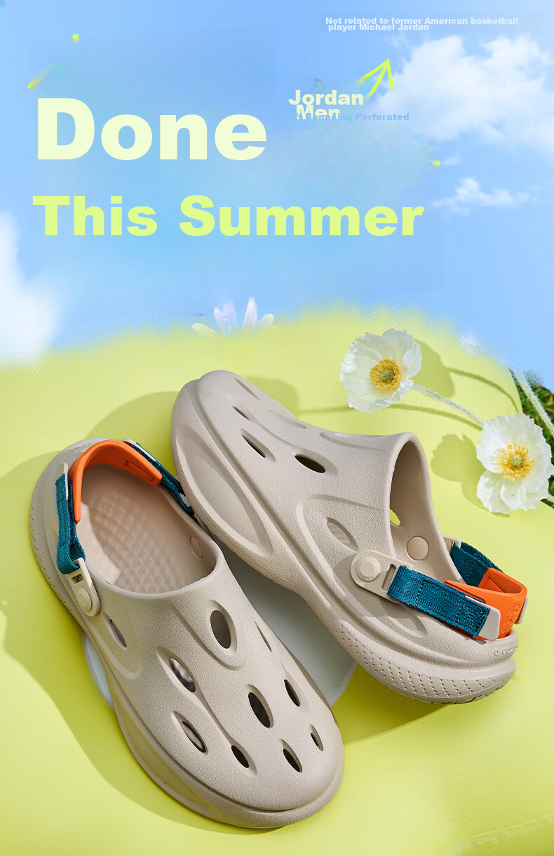 QIAODAN Breathable Cloud Hole Shoes, Men's Casual Beach Shoes, Outdoor Sandals 2