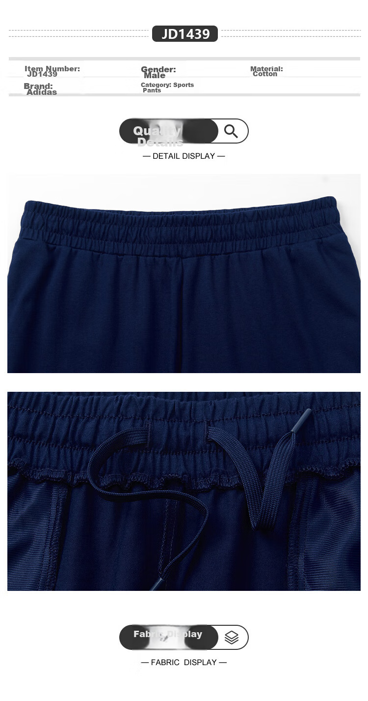 Adidas Sports Pants, Summer Breathable Quick-Dry Pocket Zipper Training Fitness Running Casual Sweatpants JI5690 Size M 2