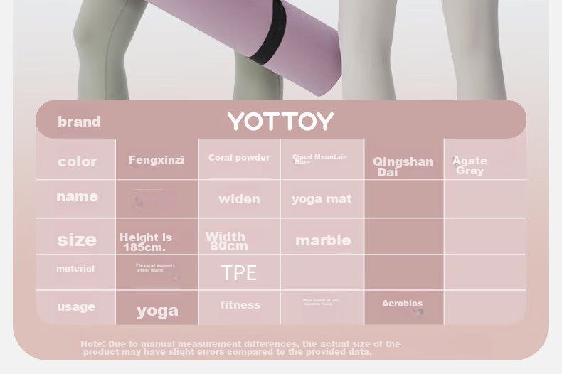 Yottoy Yoga Mat, Thickened Non-Slip Exercise Fitness Mat, Widened 185*80cm, for Beginners, Men And Women, 9mm, Home Use Floor Mat 22
