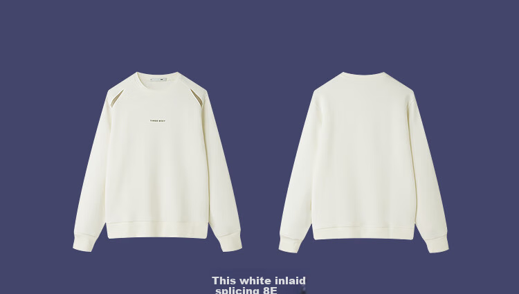 HLA Sweatshirt for Men, Autumn Three-Body Collaboration Series, Large Size Round Neck Patchwork Long Sleeve Men's New Year's Outfit 14