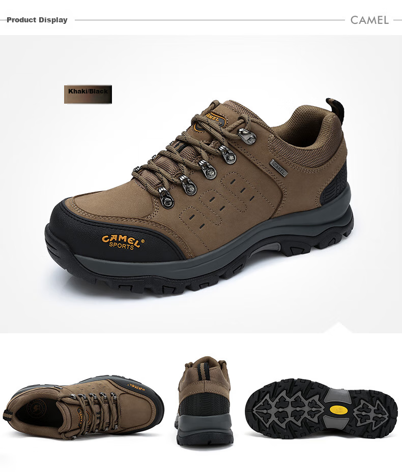 CAMEL Outdoor Hiking Shoes for Men, Leather, Durable, Shock-Absorbing, Casual Sports Shoes for Climbing, Model 6935 18