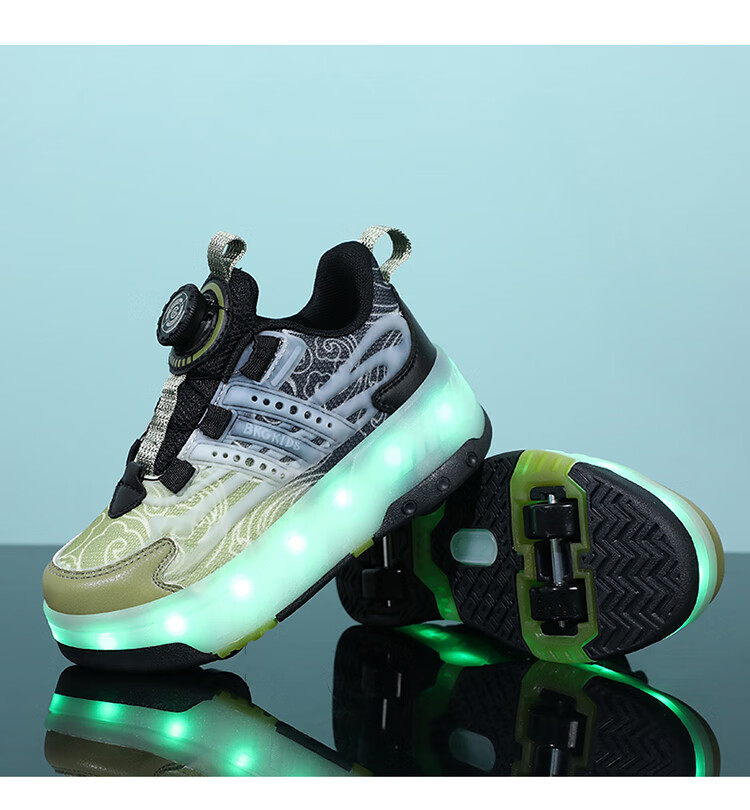 BKG Running Shoes for Girls, Four-Wheel Sports Shoes for Children, Student And Youth Skating Shoes ZYQ23825-B7 Lan Yue 36 30