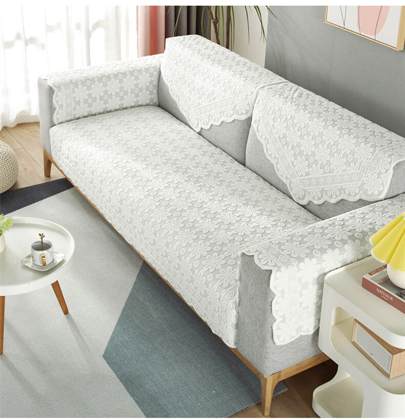 Jingxun Lace Sofa Cushion, Sofa Cover, Thickened Backrest Cover, All-Season Armrest Towel, 90*180 7