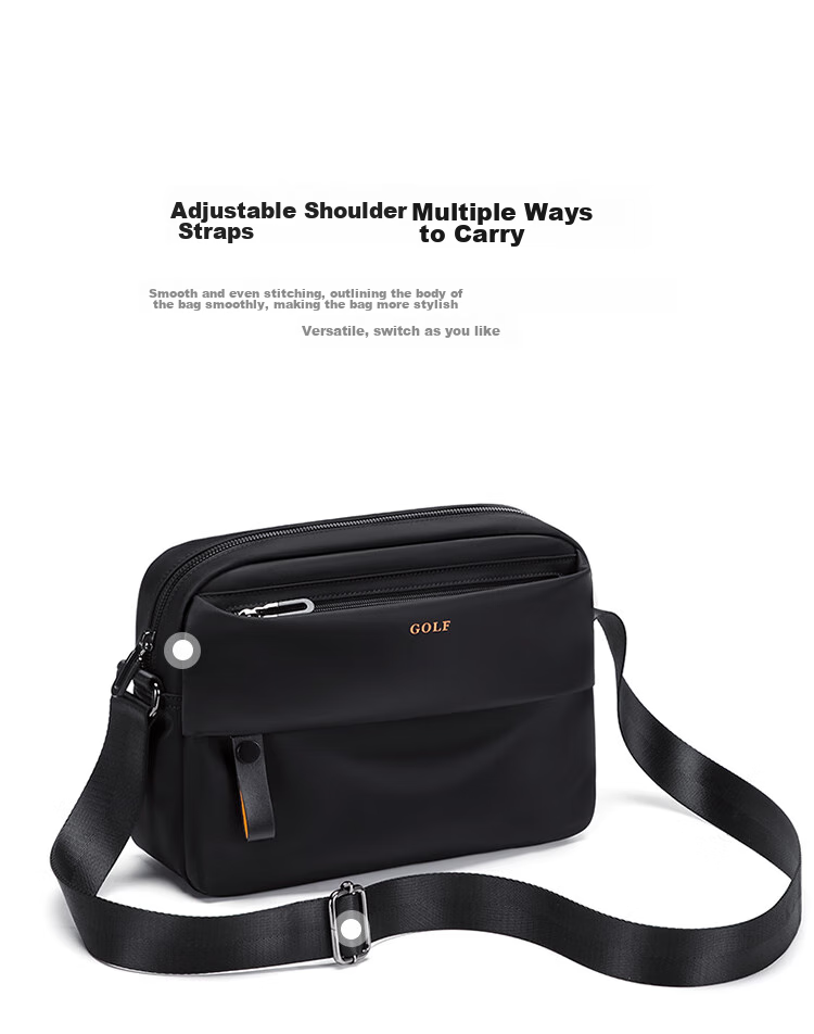 GOLF Shoulder Bag for Men, Crossbody Bag with Multiple Compartments, Can Hold IPad, Business Casual Water-Resistant Lightweight Fashionable Sports Messenger Bag 9