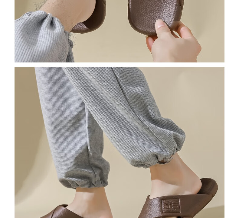 Huameijianbu Cross Mocha Slippers, Couples Bathroom Indoor Outdoor Thick Soft Sole Non-Slip Sandals HM600, Pink, Size 39-40 26