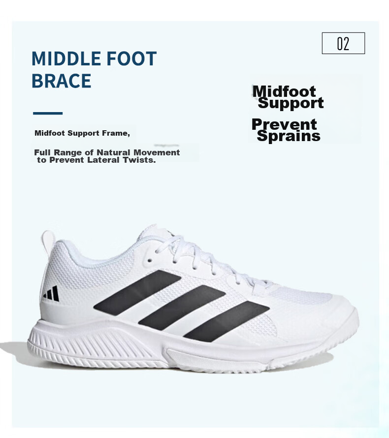 Adidas Badminton Shoes for Men, Professional Indoor Sports Shoes, Training Tennis And Volleyball Shoes HR1239, White, Size 42 4
